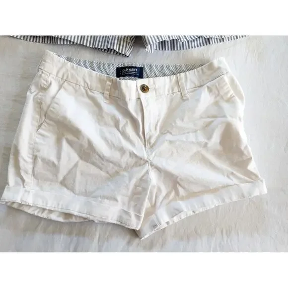 Old Navy Shorts Size 6 Lot Of 3 Bundle White Black Gingham Gray Stripes - Picture 9 of 14
